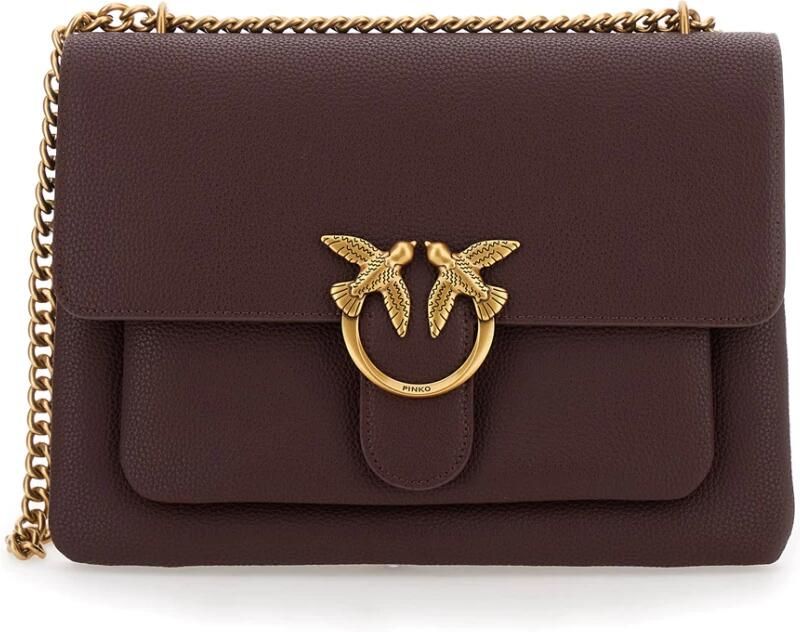 Pinko Bruine leren handtas Dames tassen Collectie Brown Dames