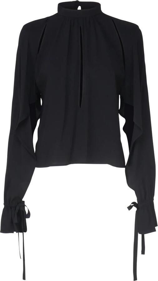 Pinko Zijden Blouse met Verticale Uitsnede Black Dames