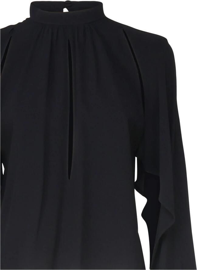 Pinko Zijden Blouse met Verticale Uitsnede Black Dames - Foto 2