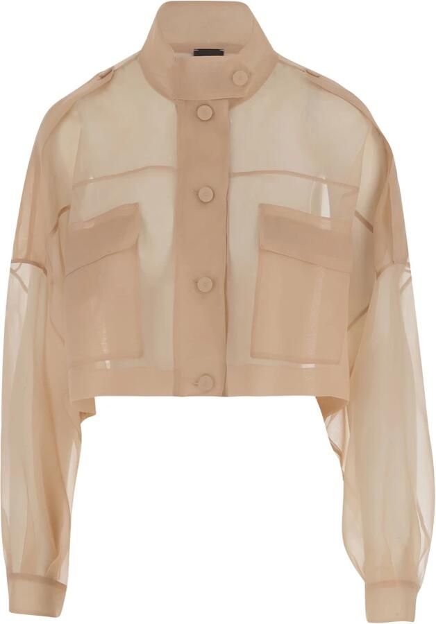 Pinko Beige Jack met knoopsluiting en klepzakken Pink Dames - Foto 2