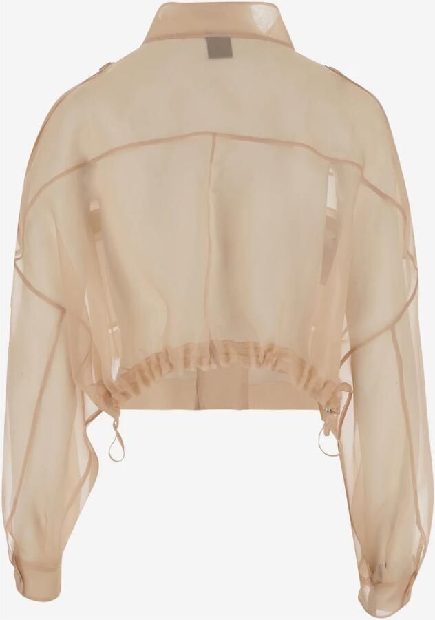 Pinko Beige Jack met knoopsluiting en klepzakken Pink Dames