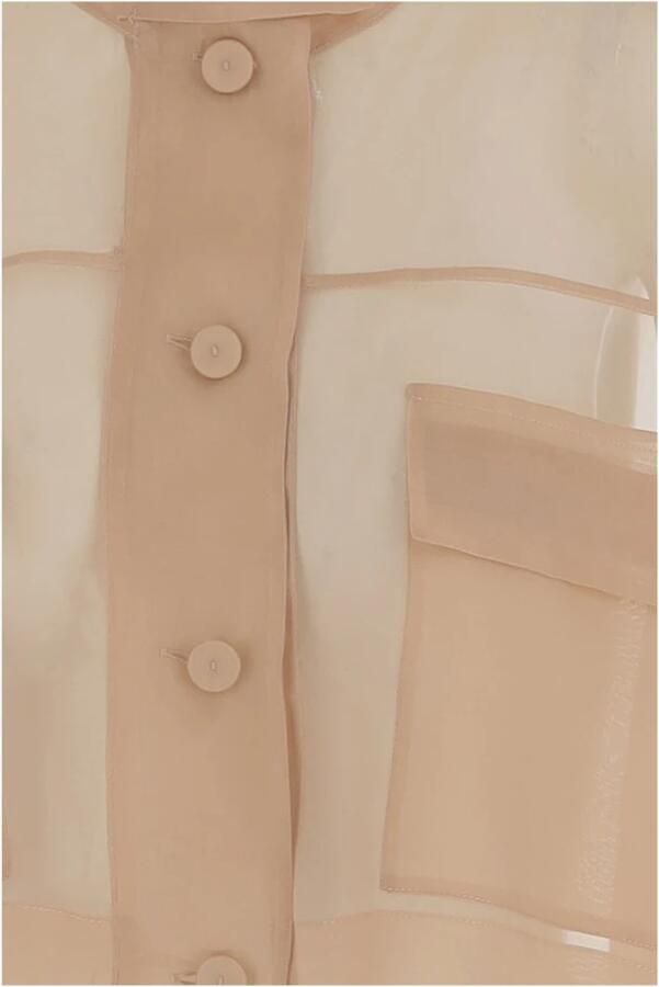 Pinko Beige Jack met knoopsluiting en klepzakken Pink Dames - Foto 3