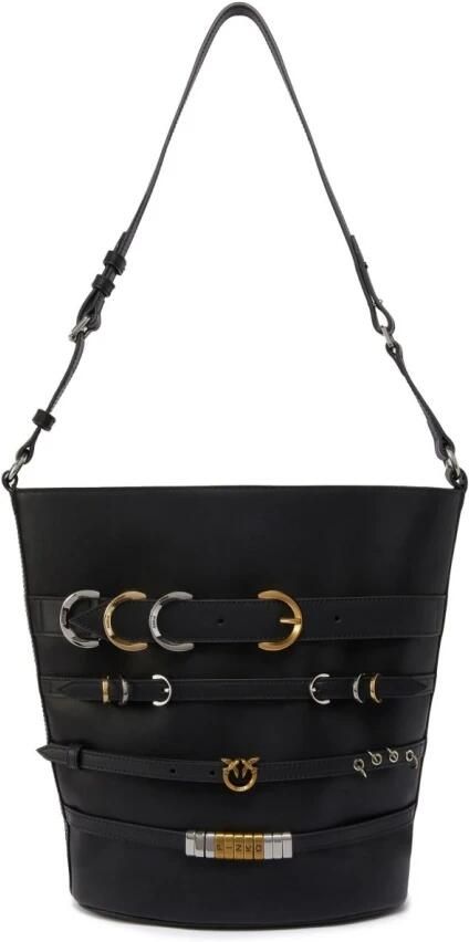 Pinko Hobo bags Leather Shoulder Bag With Straps in zwart - Foto 6