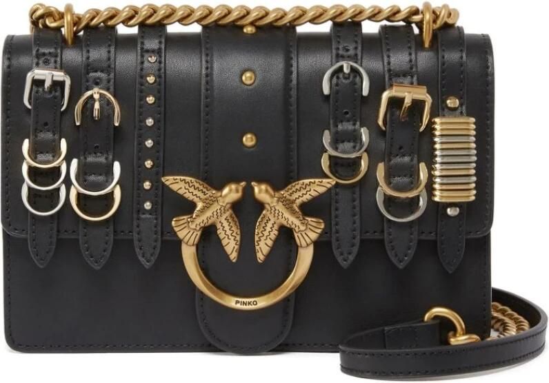 Pinko Hobo bags Love Leather Shoulder Bag With Straps in zwart - Foto 4