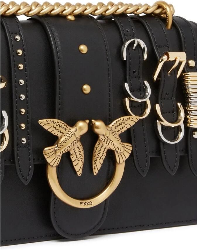 Pinko Hobo bags Love Leather Shoulder Bag With Straps in zwart - Foto 2