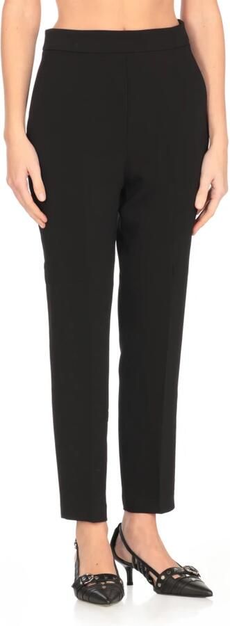 Pinko Zwarte Crêpe Broek met Hoge Taille Black Dames - Foto 2