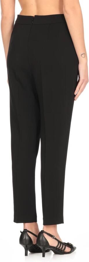 Pinko Zwarte Crêpe Broek met Hoge Taille Black Dames - Foto 3