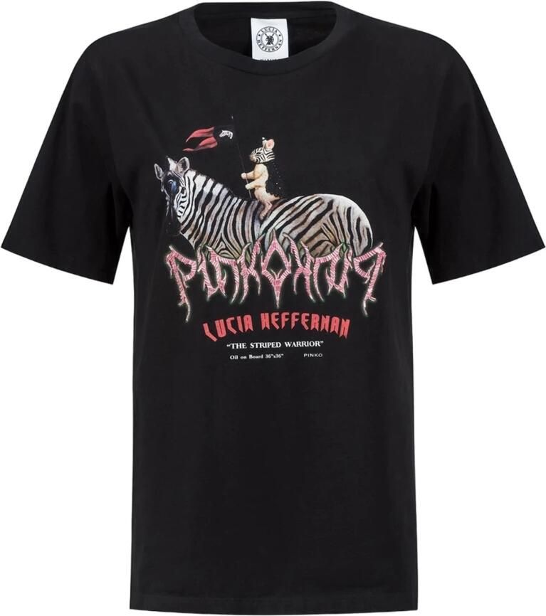 Pinko Zwarte dames T-shirt Black Dames