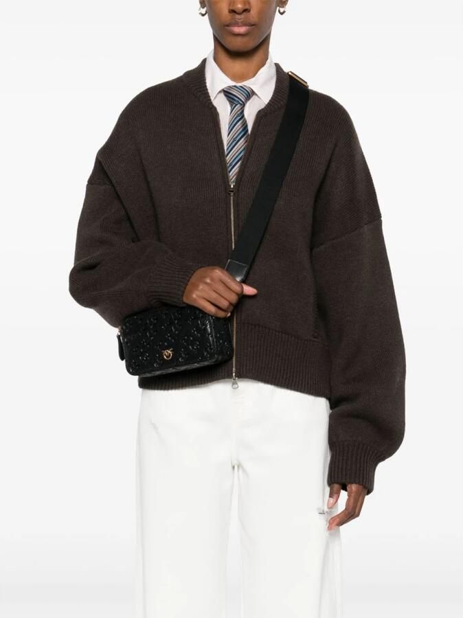 Pinko Stijlvolle Zwarte Schoudertas met Zakken Black Dames - Foto 3