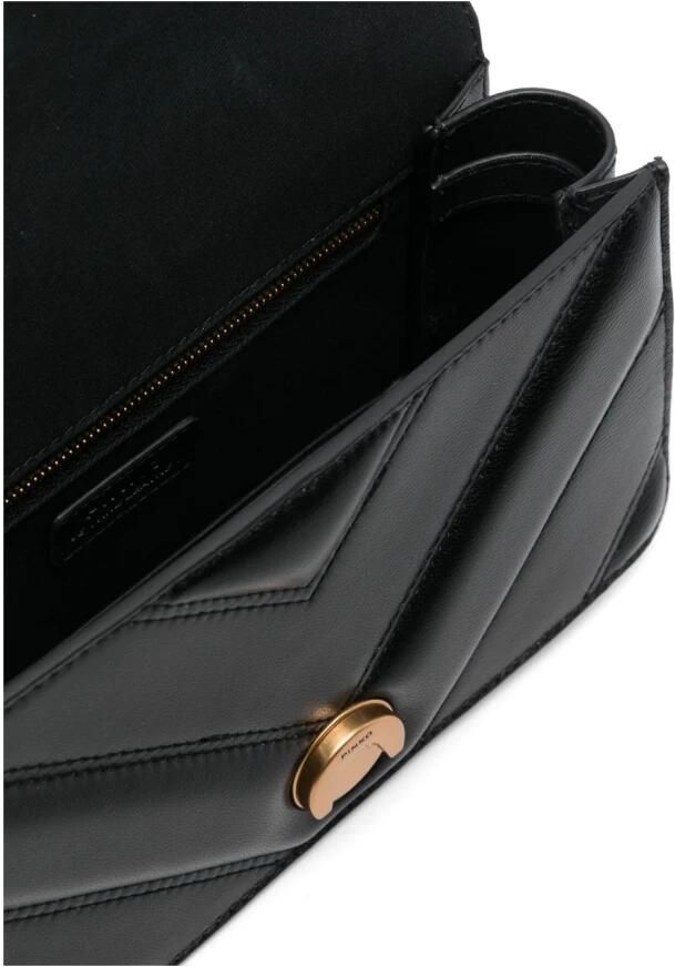 Pinko Gewatteerde leren crossbody tas met liefdesvogels Black Dames - Foto 7