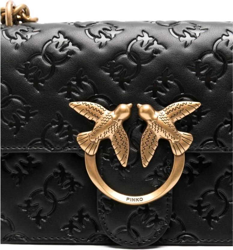Pinko Zwarte en Gouden Schoudertas voor Vrouwen Black Dames - Foto 4