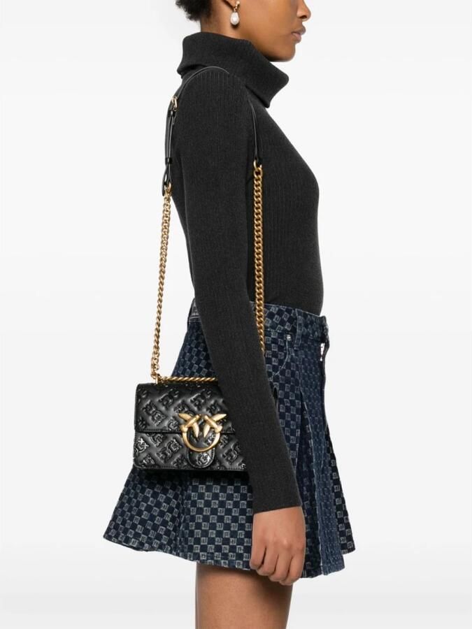 Pinko Zwarte en Gouden Schoudertas voor Vrouwen Black Dames - Foto 6