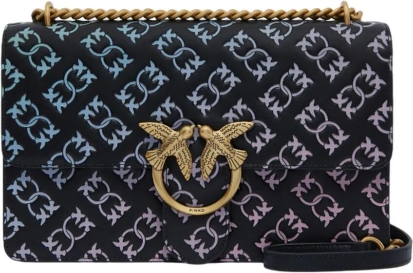 Pinko Zwarte leren dames crossbody tas Black Dames - Foto 4