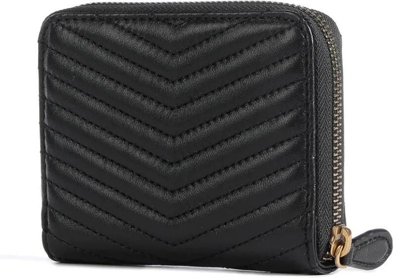 Pinko Zwarte Leren Ritsportemonnee Stijlvol Praktisch Black Dames - Foto 8