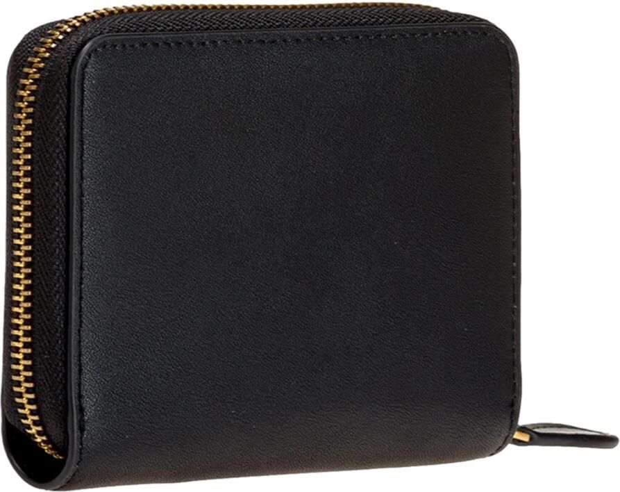 Pinko Leren portemonnee met ritssluiting en Love Birds ontwerp Black Dames