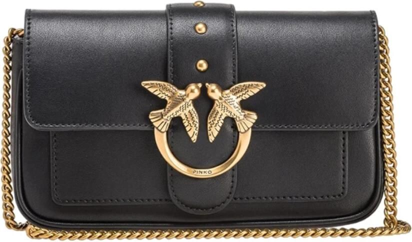 Pinko Zwarte en Gouden Schoudertas voor Vrouwen Black Dames - Foto 8