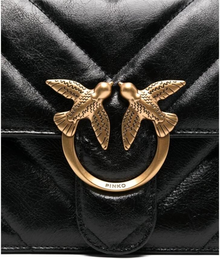 Pinko Klassieke leren tas Herfst Winter collectie Black Dames - Foto 2