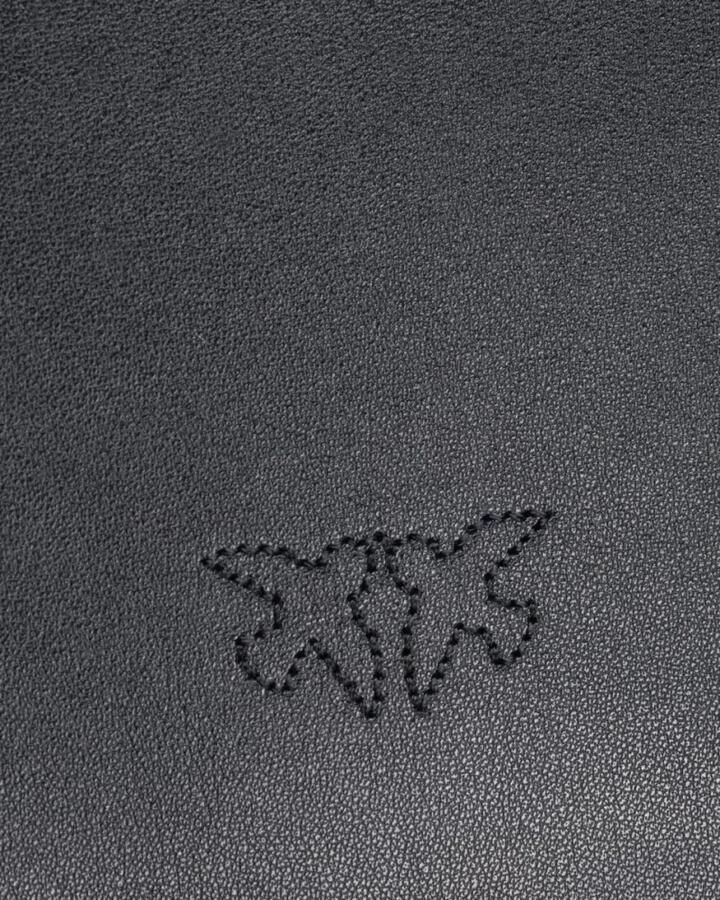 Pinko Zwarte leren schoudertas met Love Birds gesp Black Dames - Foto 2