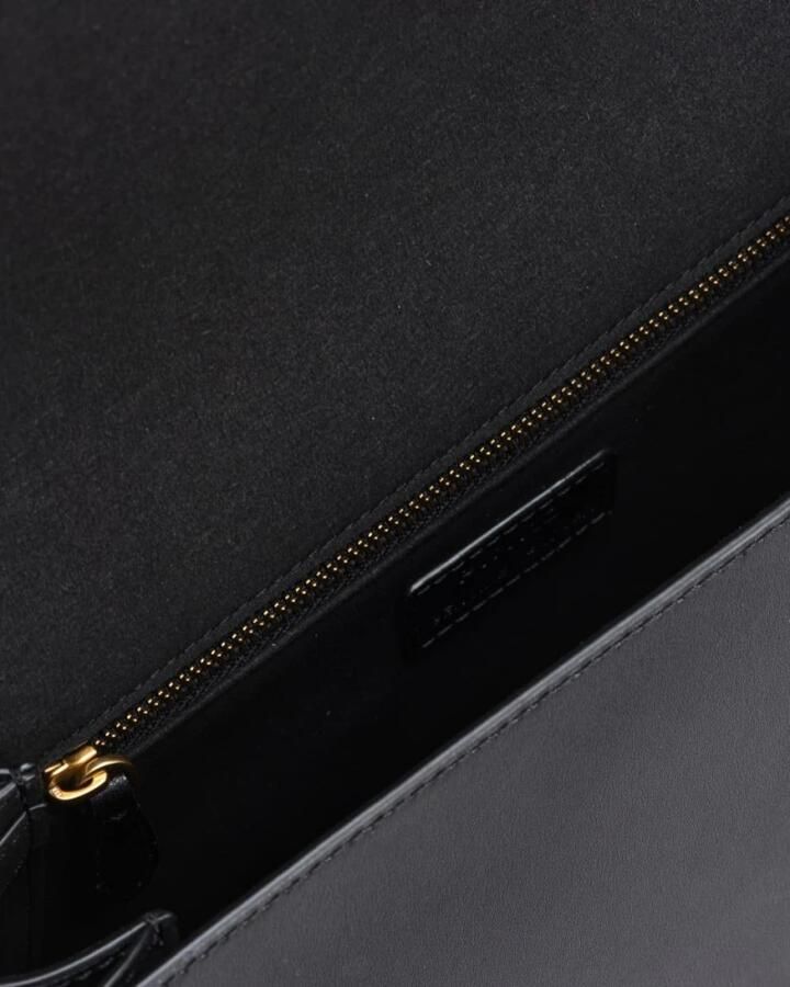 Pinko Zwarte leren schoudertas met Love Birds gesp Black Dames - Foto 3