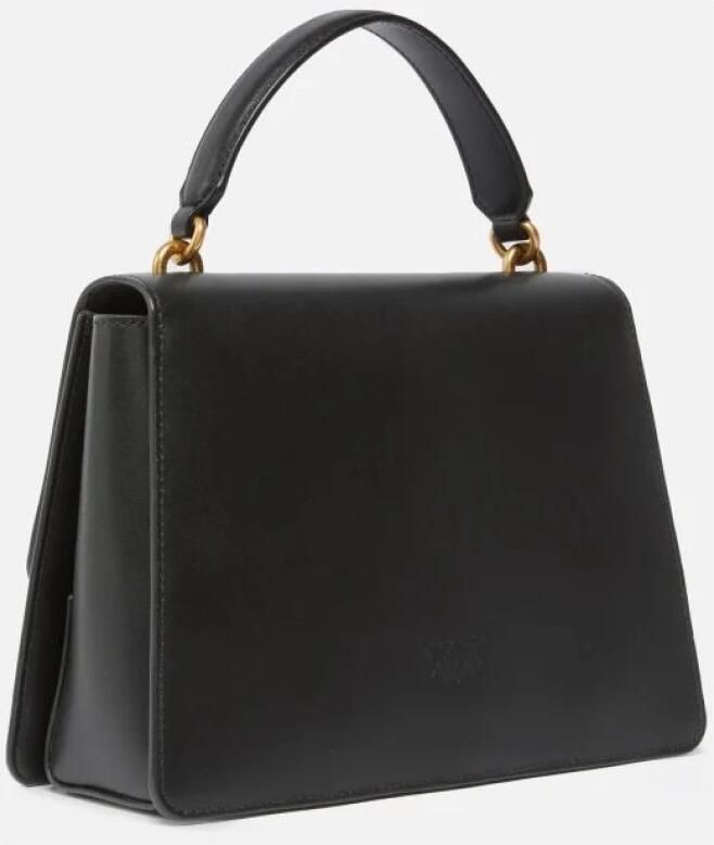 Pinko Zwarte leren schoudertas met Love Birds gesp Black Dames - Foto 6