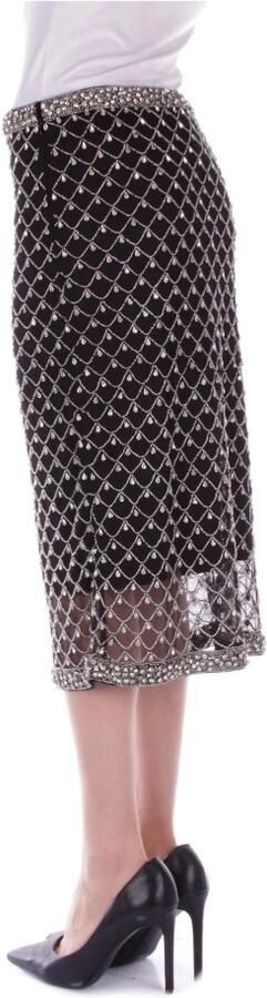 Pinko Zwarte Rok met Rits en Strass Details Black Dames - Foto 2