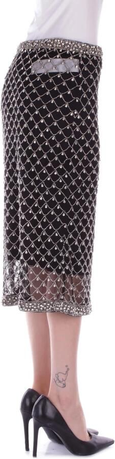 Pinko Zwarte Rok met Rits en Strass Details Black Dames - Foto 3