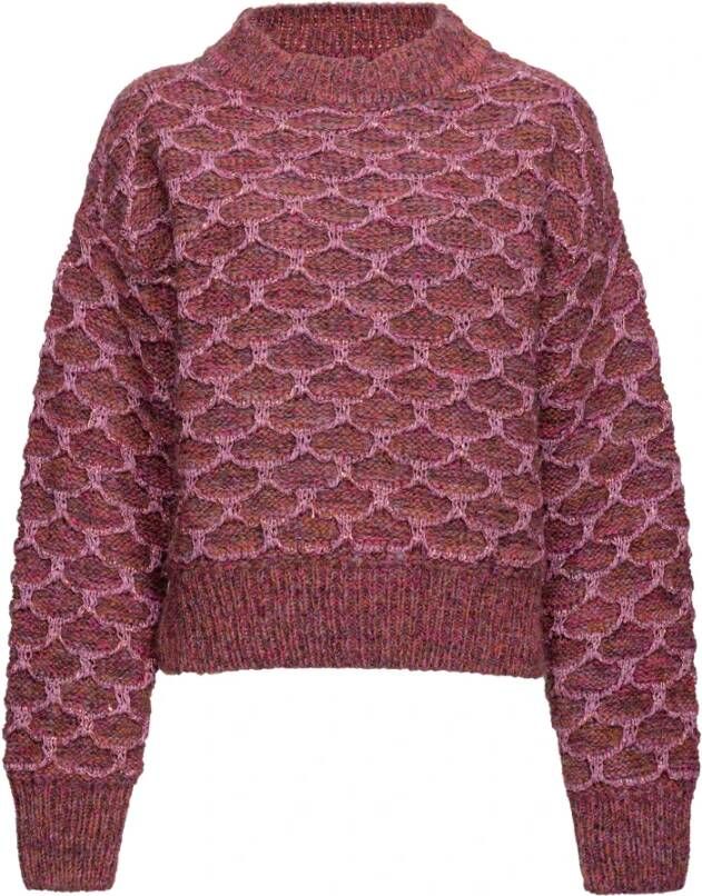 Pinko Planters Maglia Rombo IN Rilievo SU Effetto Mouline Stampato Rood Dames