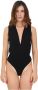 Pinko Zwarte Diepe V-hals Body Black Dames - Thumbnail 1