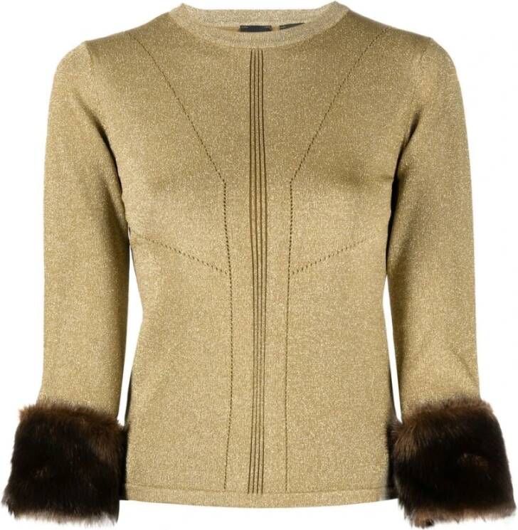 Pinko Ronde hals gekweek Beige Dames