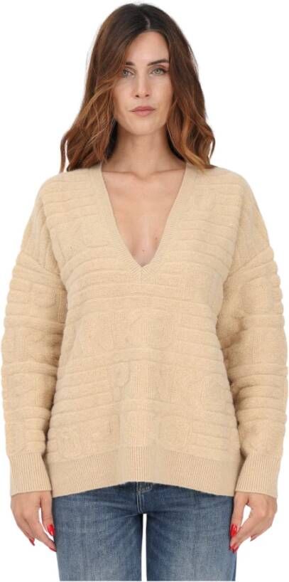 pinko Round-neck Knitwear Beige Dames