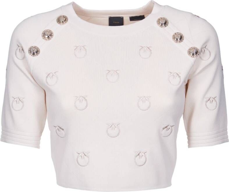 Pinko Round-neck Knitwear Wit Dames