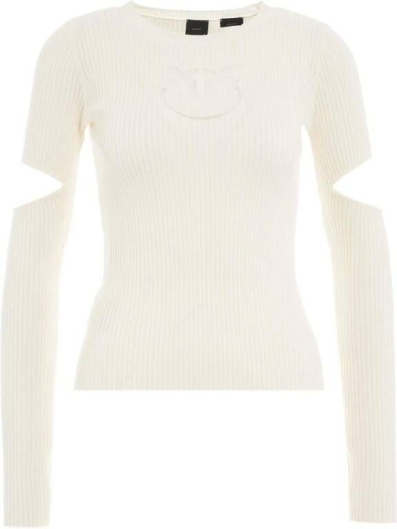 Pinko Round-neck Knitwear Wit Dames