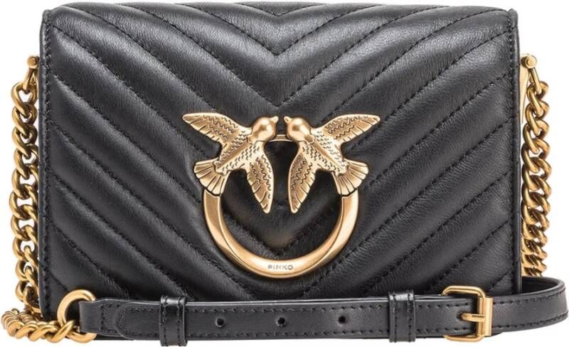 Pinko Love Click Chevron Mini Black Crossbody BAG Zwart Dames - Foto 9