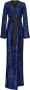 Pinko Pailletten geborduurde wikkeljurk Blue Dames - Thumbnail 1