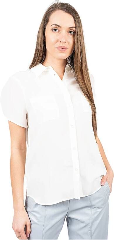 Pinko Zijden Knoopsluiting Shirt White Dames