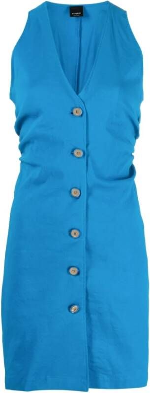 Pinko Lichtblauwe mouwloze jurk voor vrouwen Blauw Dames