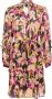 Pinko Bloemen Ruche Korte Jurk Viscose Multicolor Dames - Thumbnail 1