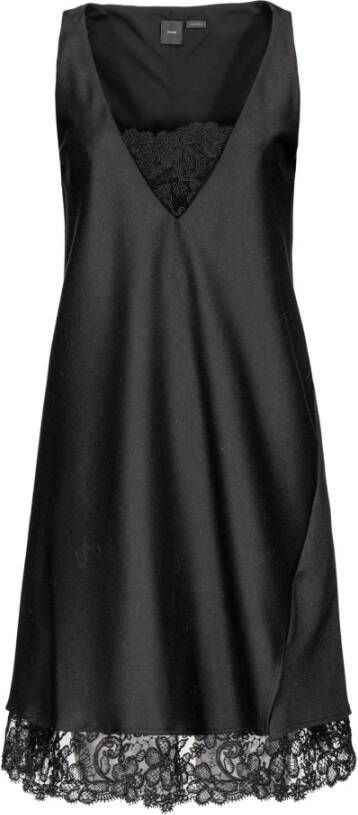 Pinko Elegante Damesjurk Flanella Stijl Black Dames
