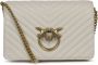Pinko Klassieke Love Bag Click in Chevron Gewatteerd Nappa Leer White Dames - Thumbnail 2