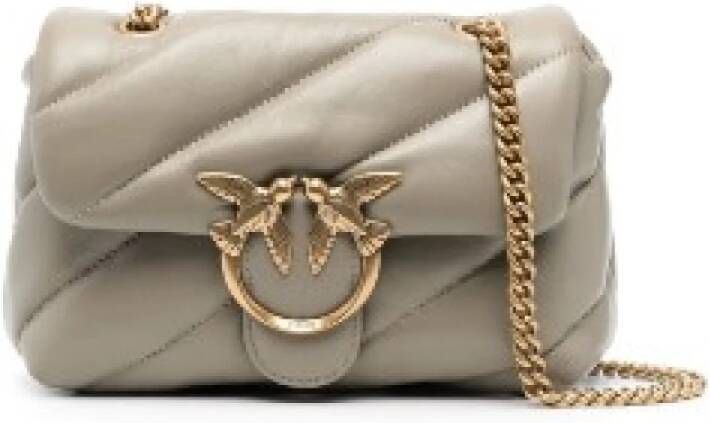 Pinko Beige Love Puff Mini CL Sheep Nappa Tassen Beige Dames
