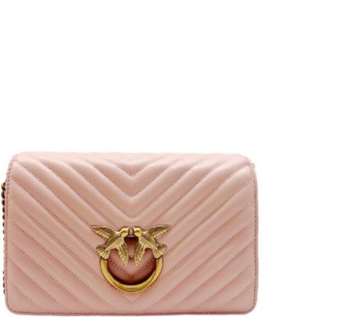 Pinko Crossbody bags Love Click Classic in poeder roze