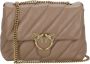 Pinko Gewatteerde leren Love Birds schoudertas Beige Dames - Thumbnail 3