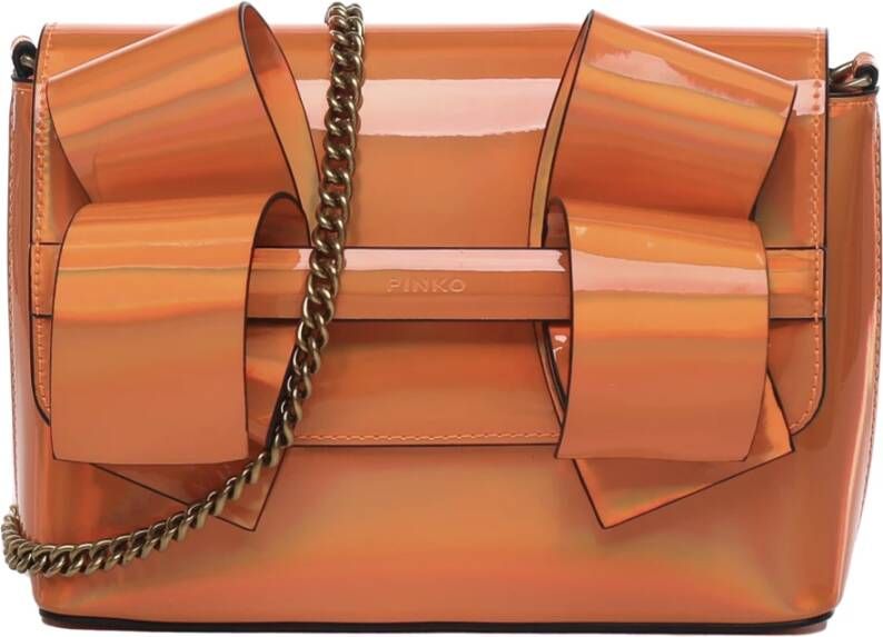 Pinko Borsa Donna Aika Clutch Mini Eco Specchiato Colore Arancio Oranje Dames