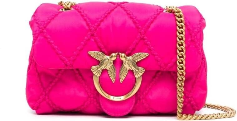 Pinko Gerecyclede gewatteerde nylon Mini Puff Rhombus tas Pink Dames
