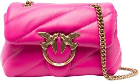 Pinko Klassieke gewatteerde puff tas met Love Birds logo Pink Dames