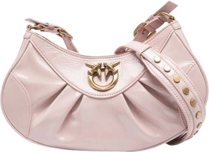 Pinko Love BON Crossbody Nappa Verniciata Roze Dames