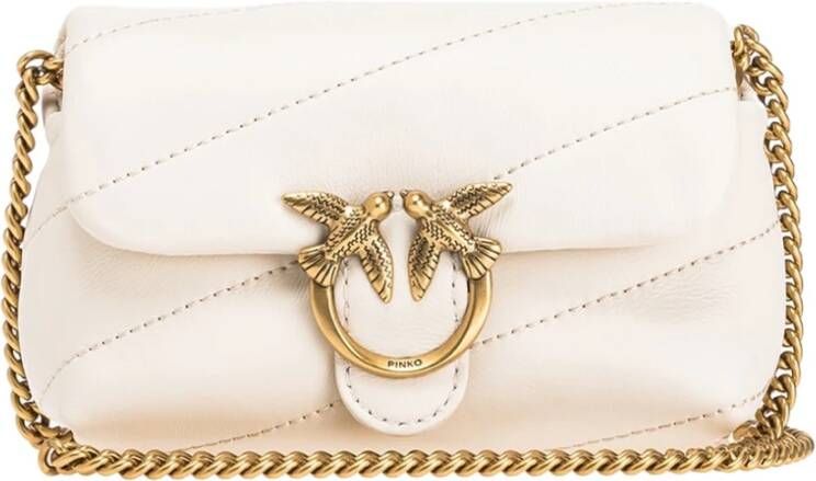 Pinko Gewatteerde Mini Love Schoudertas White Dames
