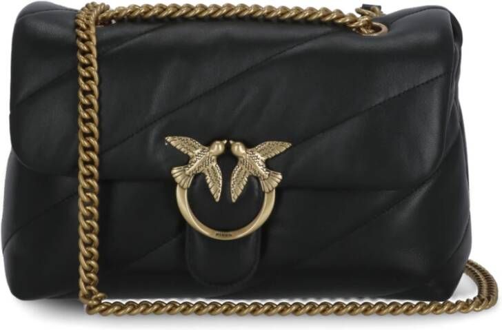 Pinko Zwarte Leren Crossbody Tas met Gouden Decoratieve Gesp Black Dames - Foto 11