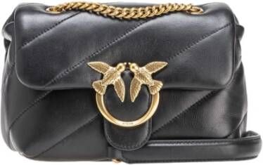 Pinko Zwarte Love Puff Mini CL Sheep Nappa Tassen Black Dames