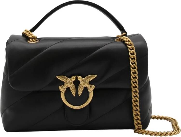 Pinko Zwarte Leren Crossbody Tas met Gouden Decoratieve Gesp Black Dames - Foto 18